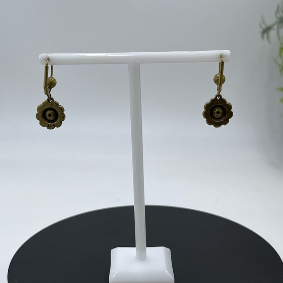 Michal Negrin Earrings Flower With Brown AB Swarovski Crystals Romantic Gift - Picture 13 of 16